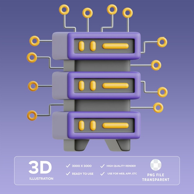 Illustration 3D de données volumineuses PSD