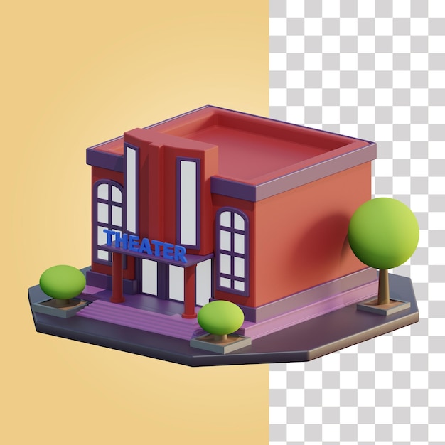 Illustration 3d Du Bâtiment Du Théâtre