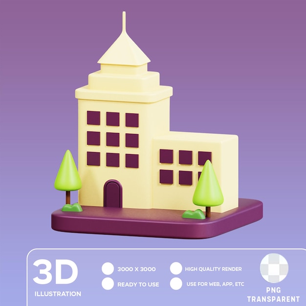 PSD illustration 3d du bâtiment psd