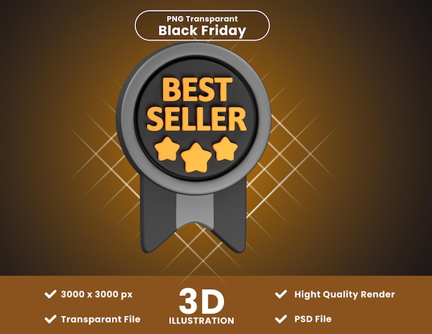 PSD illustration en 3d du best-seller