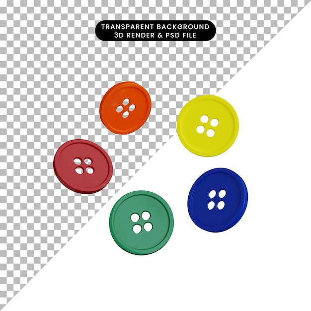 Illustration 3D du bouton de la chemise