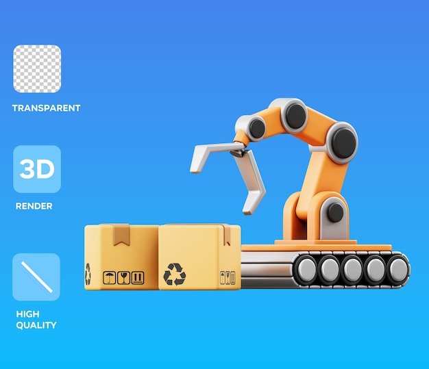Illustration 3D du bras robotique PSD