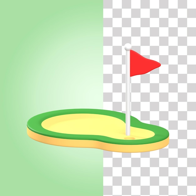 Illustration 3D du bunker de golf