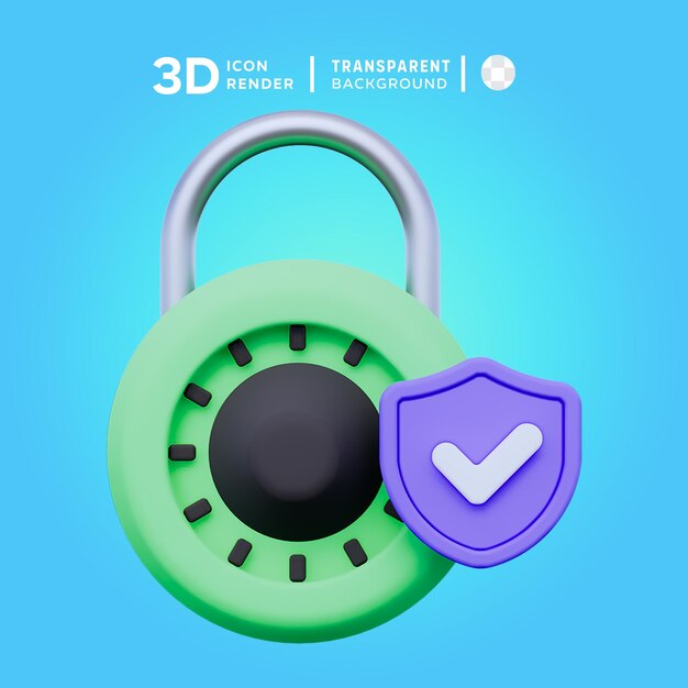 Illustration 3d Du Cadenas Psd