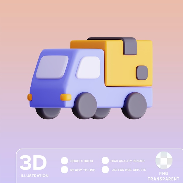 Illustration 3d Du Camion De Livraison Psd