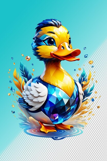 PSD illustration 3d du canard isolé sur un fond transparent