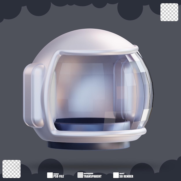 PSD illustration 3d du casque d'astronaute 2