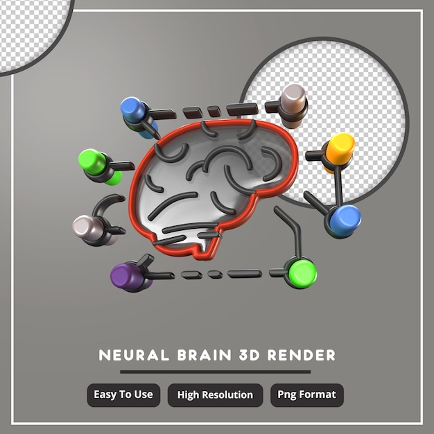 illustration 3d du cerveau neural