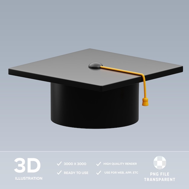 Illustration 3D du chapeau de fin d'études du PSD