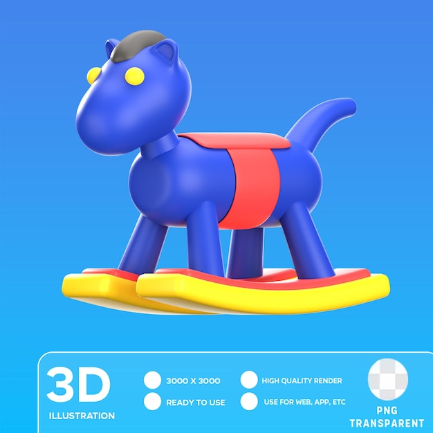 Illustration 3d Du Cheval à Rayons Psd