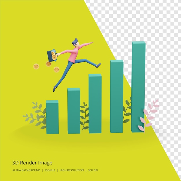 Illustration 3D du concept d'investissement des entreprises