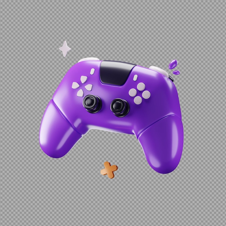 PSD illustration 3d du contrôleur de joystick de jeu sur un fond transparent