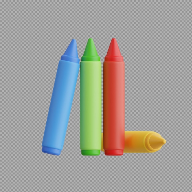 PSD illustration 3d du crayon