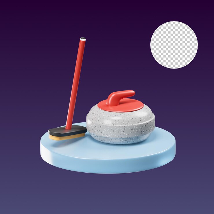 illustration en 3D du curling