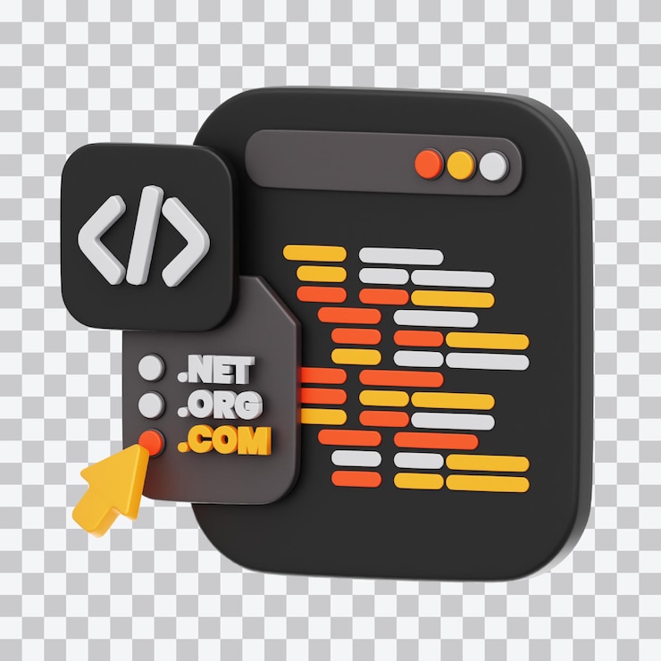 PSD illustration 3d du domaine web