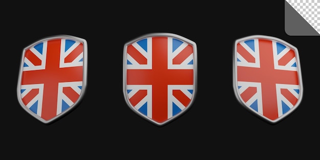 PSD illustration 3d du drapeau du royaume-uni
