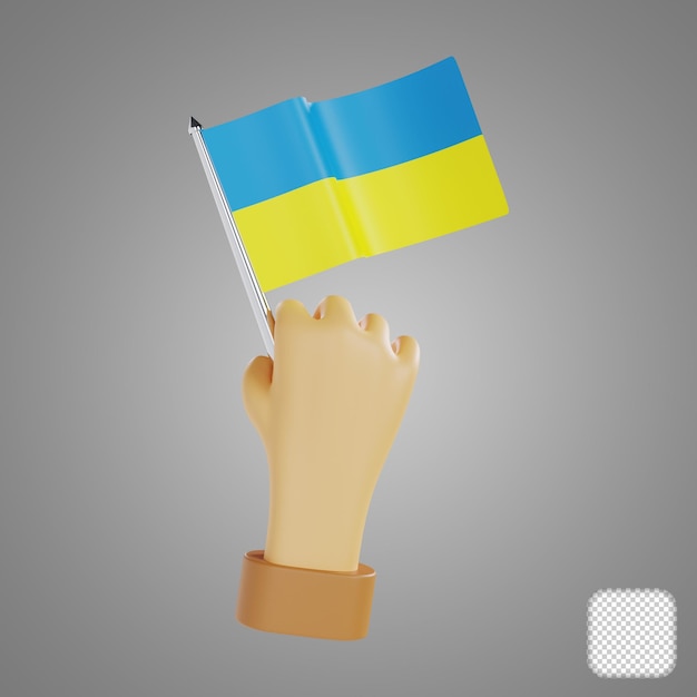 PSD illustration 3d du drapeau national de l'ukraine pour la journée des droits de l'homme