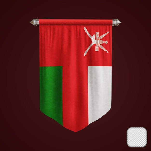 Illustration 3d Du Drapeau D'oman Fanion