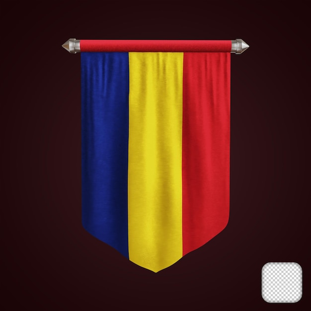 PSD illustration 3d du drapeau roumain