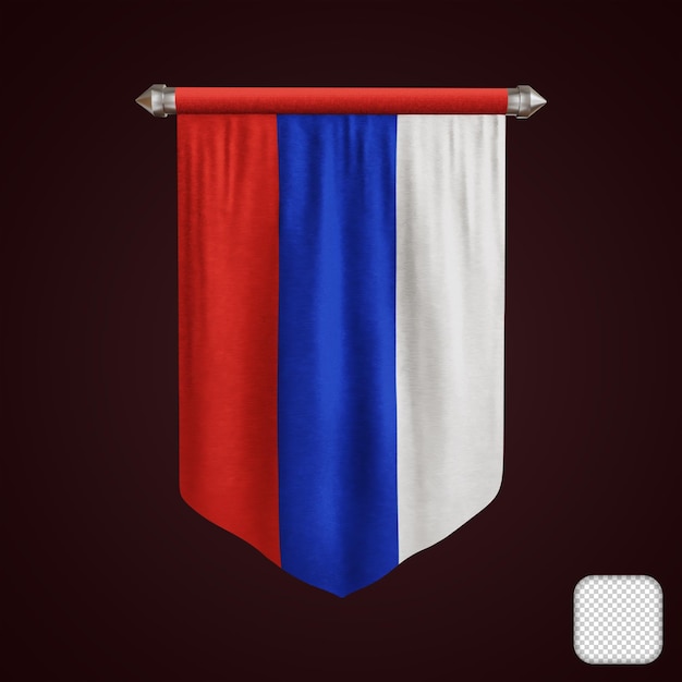 PSD illustration en 3d du drapeau de la russie