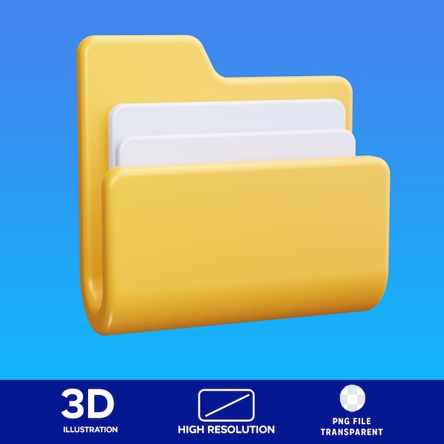 Illustration 3D du fichier du dossier PSD