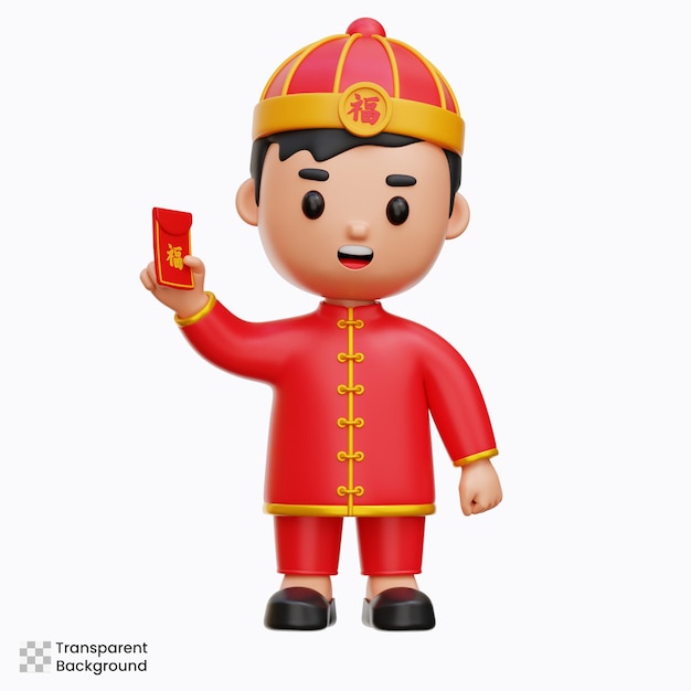Illustration en 3D du garçon chinois