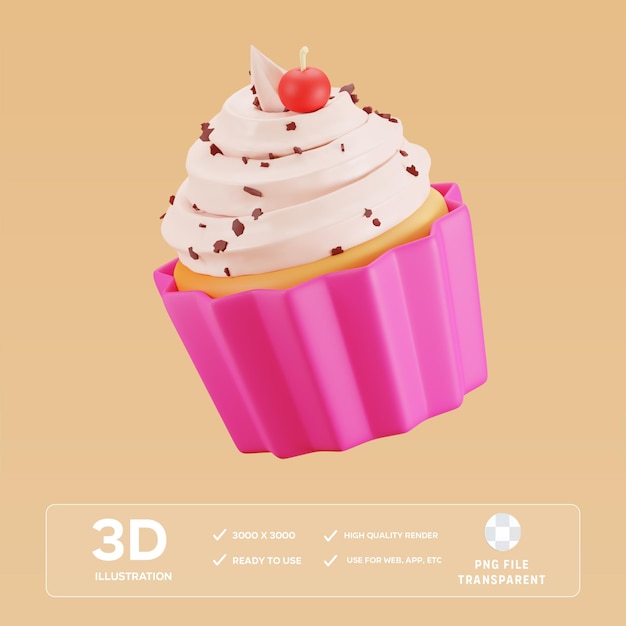 Illustration 3D du gâteau en PSD