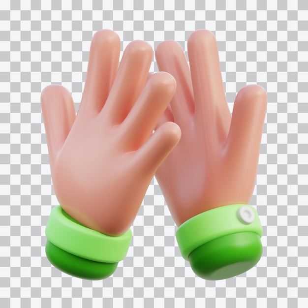 Illustration en 3D du geste des cinq mains