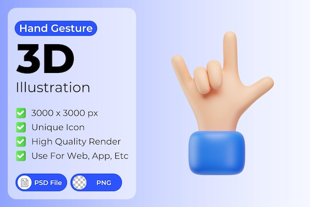 Illustration 3d Du Geste De La Main à Bascule