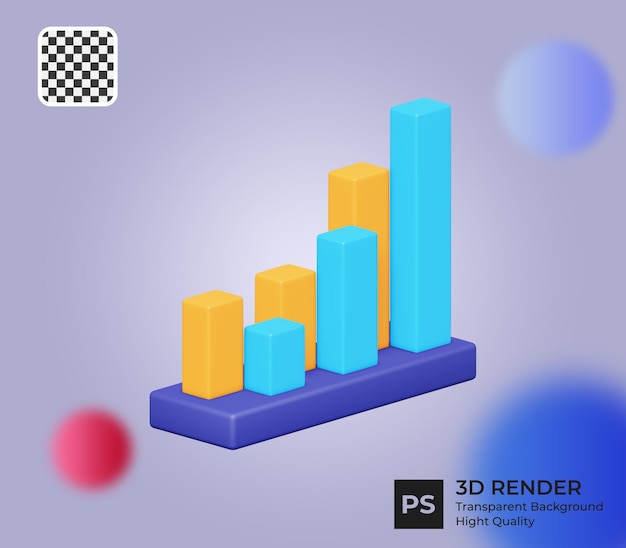 PSD illustration 3d du graphique de la finance d'entreprise