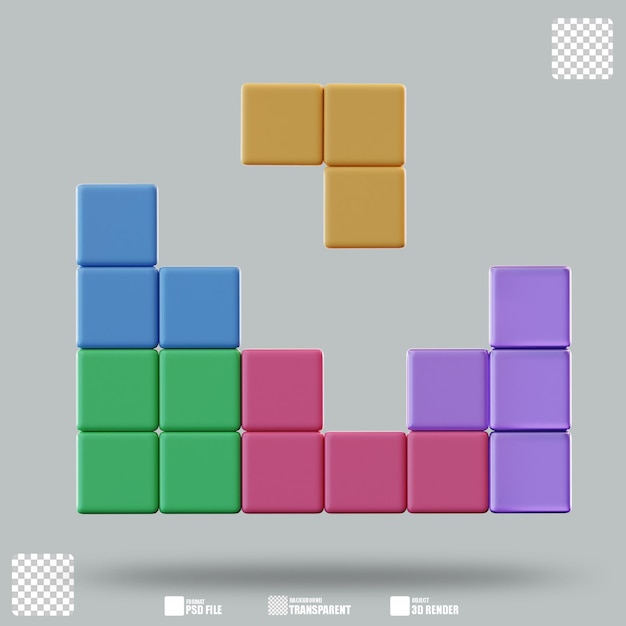 Illustration 3D du jeu de Tetris 2