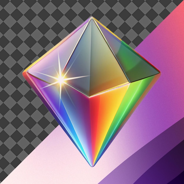 Illustration en 3D du joyau de l'arc-en-ciel