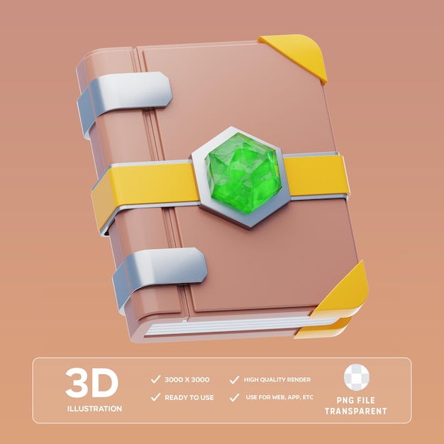 Illustration 3D du livre de jeu PSD