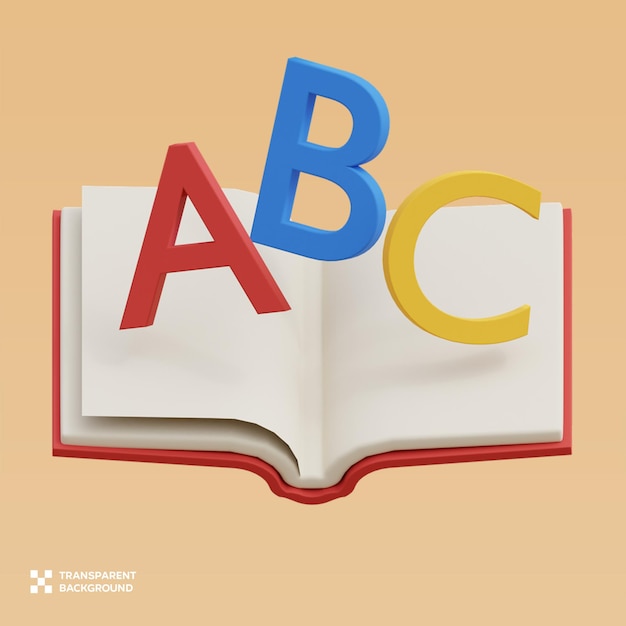 Illustration 3D du livre PSD