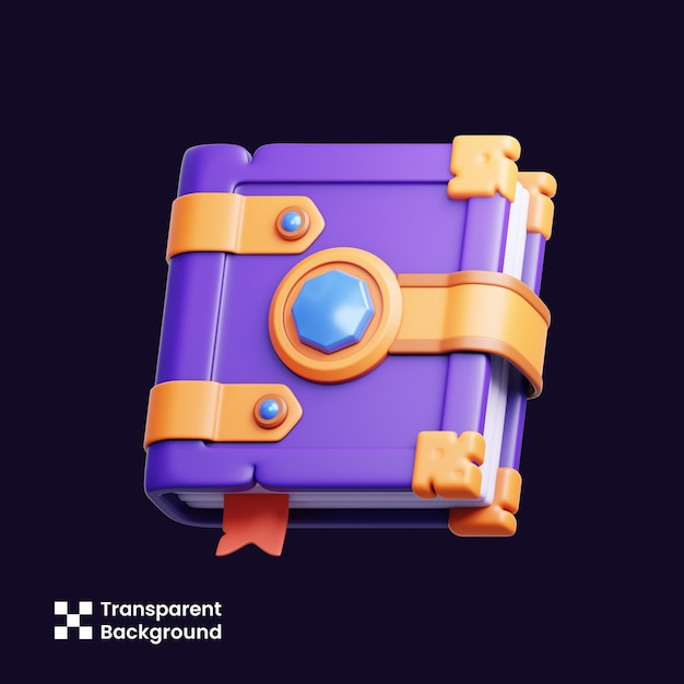 Illustration 3D du livre de sorts