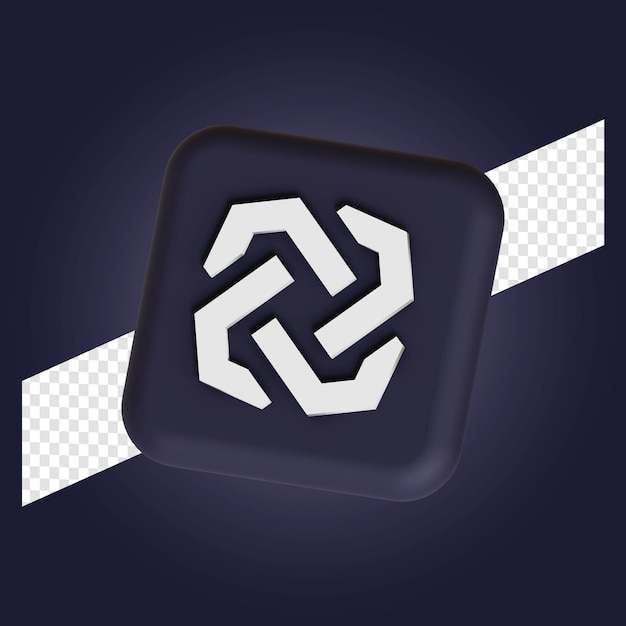 Illustration 3d du logo du symbole de la crypto-monnaie Bytom