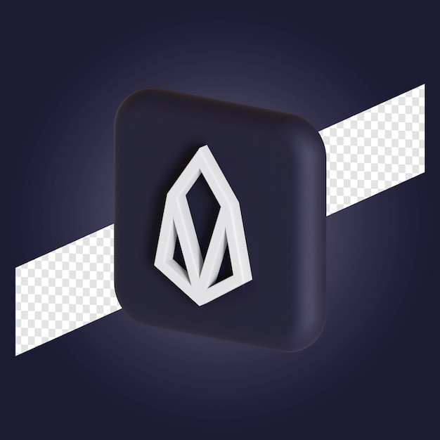 Illustration 3d Du Logo Du Symbole De La Crypto-monnaie Eos