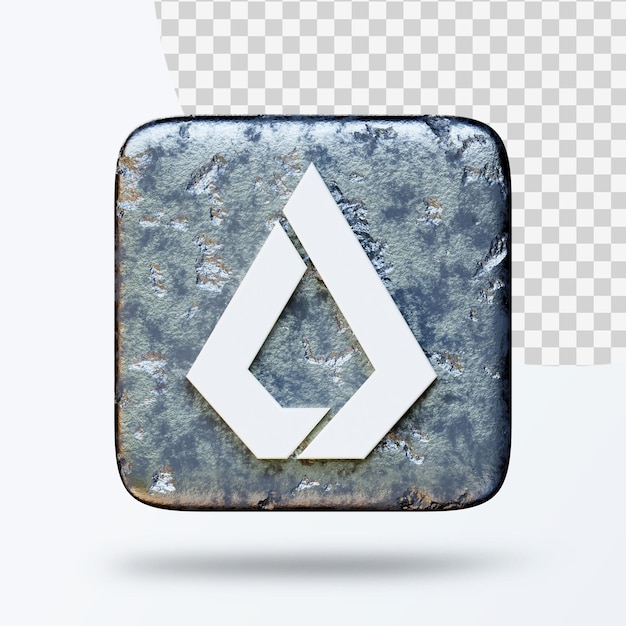 PSD illustration 3d du logo du symbole de la crypto-monnaie