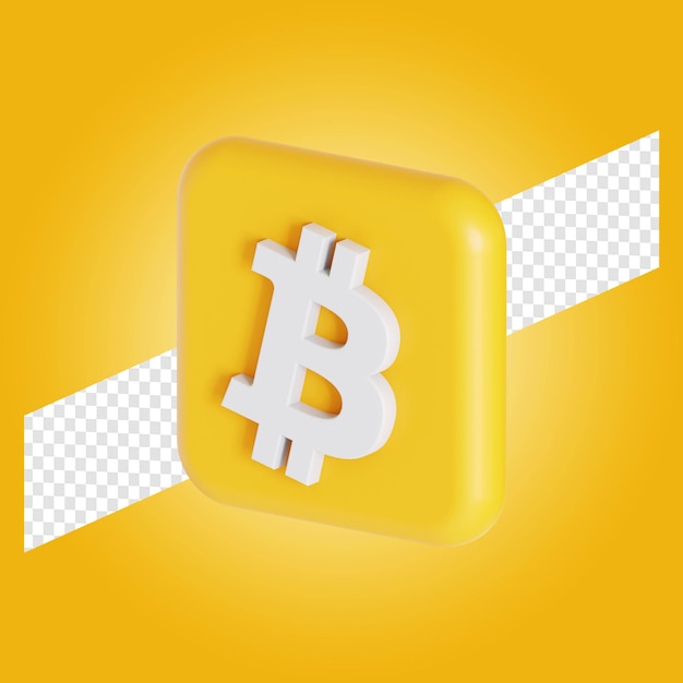 Illustration 3d du logo symbole crypto-monnaie Bitcoin