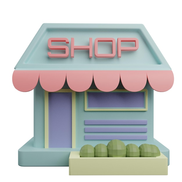 PSD illustration 3d du magasin