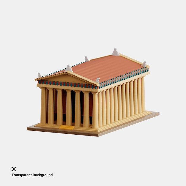 PSD illustration en 3d du majestueux parthénon à athènes