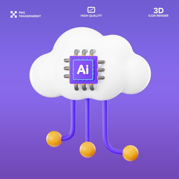 Illustration 3D du nuage de PSD Ai