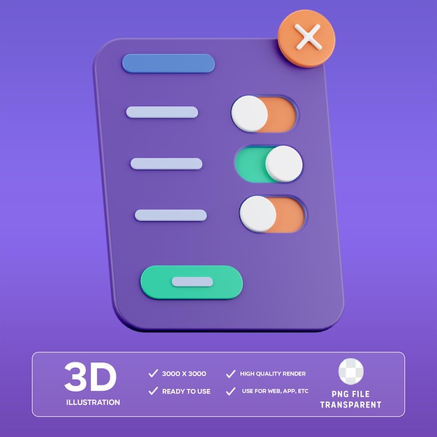 Illustration 3D du panneau d'affichage PSD