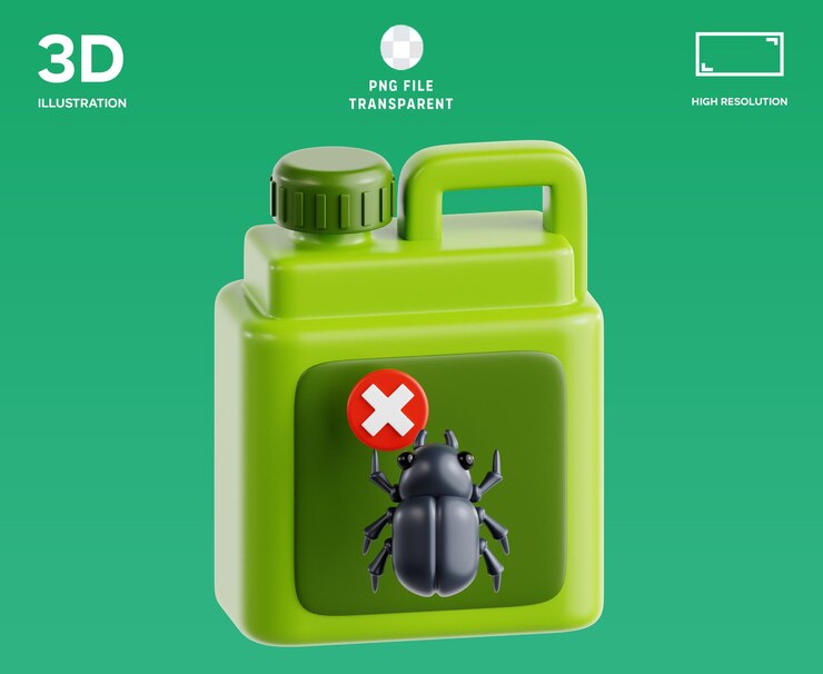 PSD illustration 3d du pesticide psd