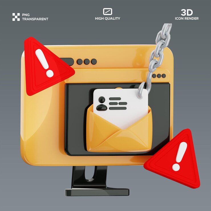 PSD illustration 3d du phishing psd