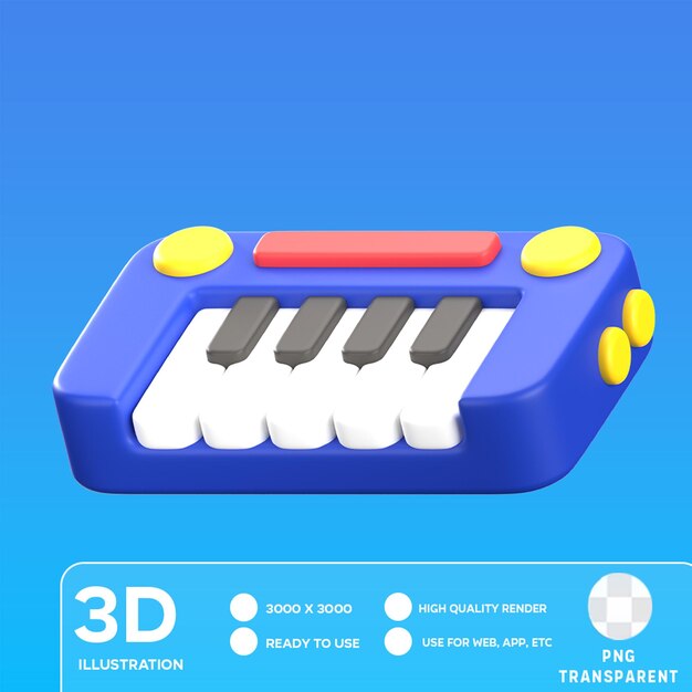 Illustration 3d Du Piano Psd