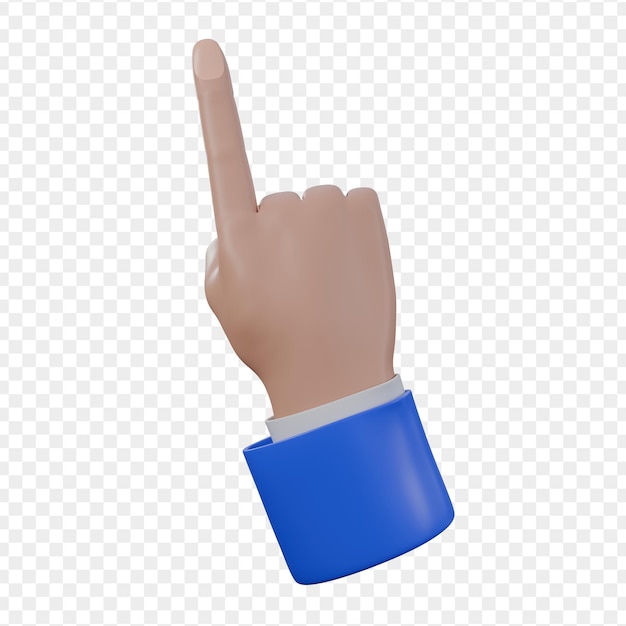 Illustration 3d du pointing à gauche