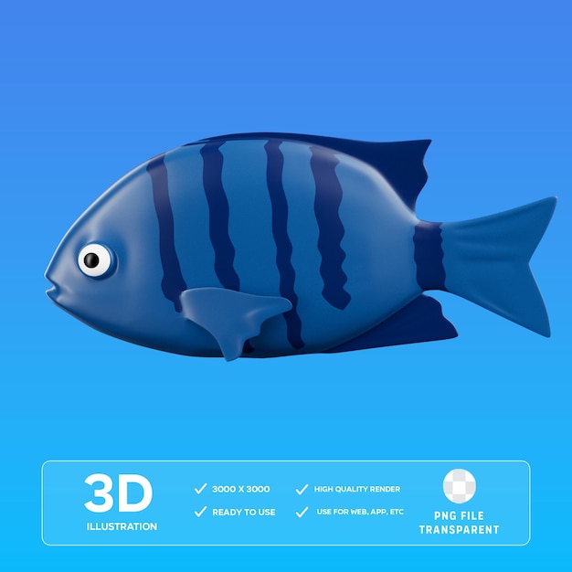 Illustration 3D du poisson PSD