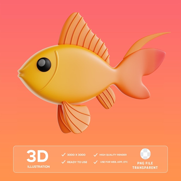 Illustration en 3D du poisson rouge