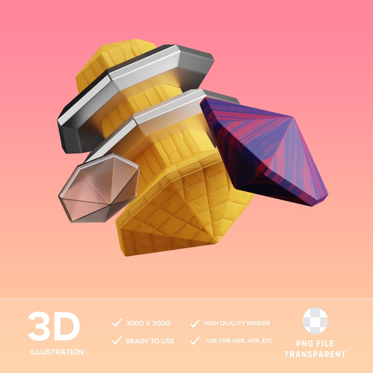 PSD illustration en 3d du psd